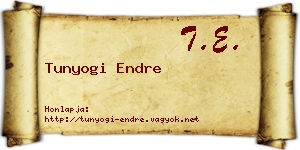 Tunyogi Endre névjegykártya