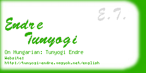endre tunyogi business card